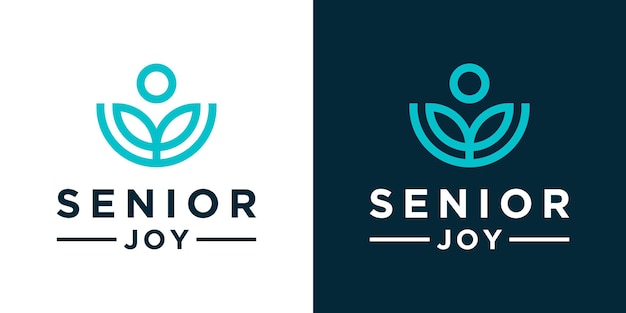 Logotipo de combinación de personas y hojas logotipo saludable logotipo de yoga