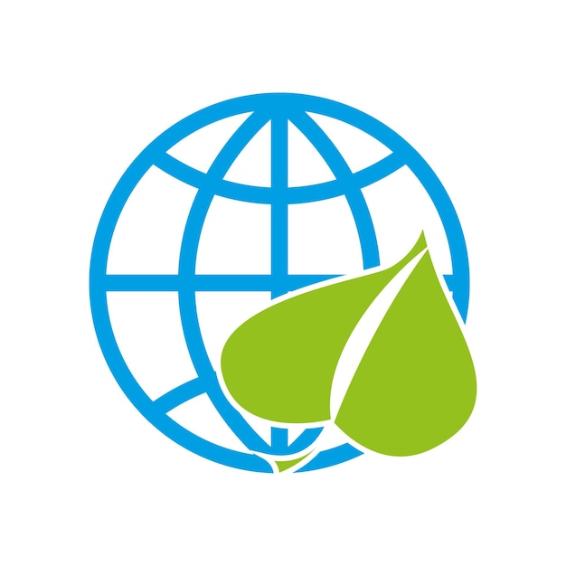 Logotipo combinado de una hoja y un globo Ilustración vectorial Eps 10 Imagen de archivo