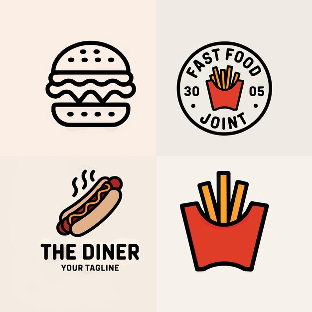 un logotipo para los comensales y hamburguesas para el comensal