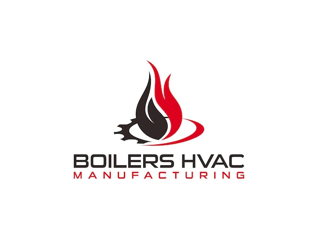 Logotipo comercial de calderas hvac para atraer a clientes residenciales de alto nivel.