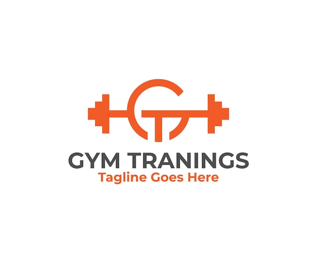 El logotipo comercial del centro de entrenamiento saludable de gimnasio
