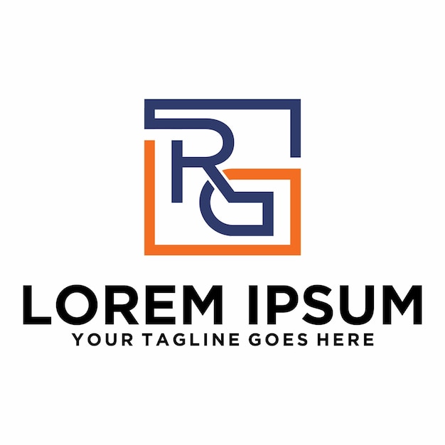 Logotipo comercial corporativo inicial de RG