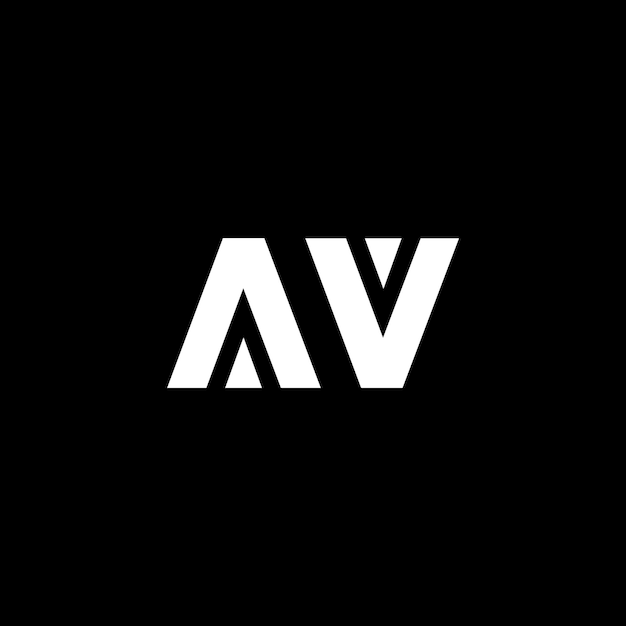 Logotipo comercial de letras AV o AA en color blanco y negro