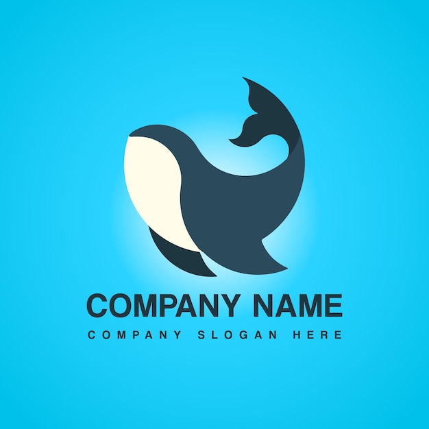 Logotipo comercial minimalista de las ballenas
