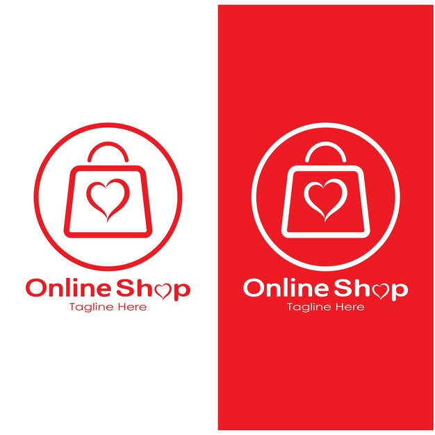 logotipo de comercio electrónico y diseño de logotipo de tienda en línea con un concepto moderno
