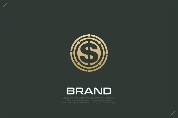 El logotipo de comercio de redes globales en oro