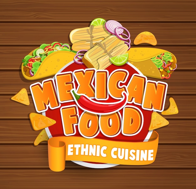 Vector logotipo de la comida mexicana.