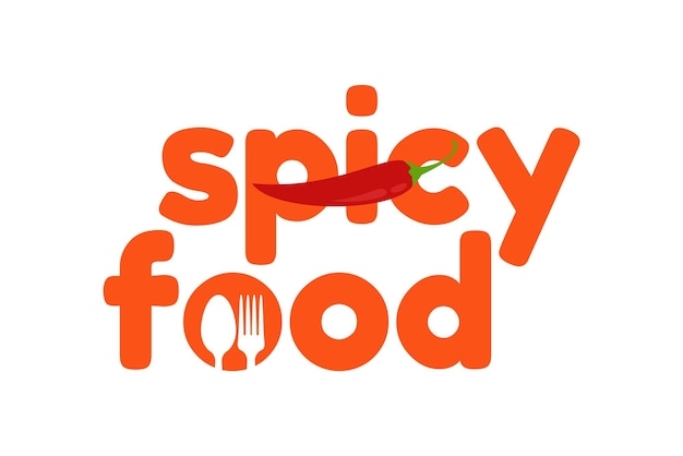 El logotipo de la comida picante con pimienta