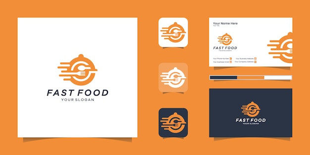 Logotipo de comida rápida y inspiración para tarjetas de presentación