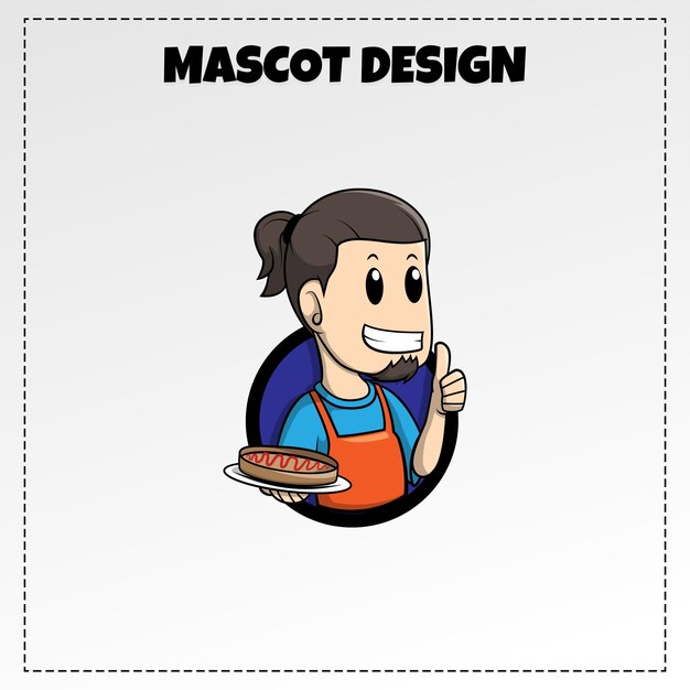 Logotipo de comida tradicional indonesia martabak mascota ilustración vector diseño