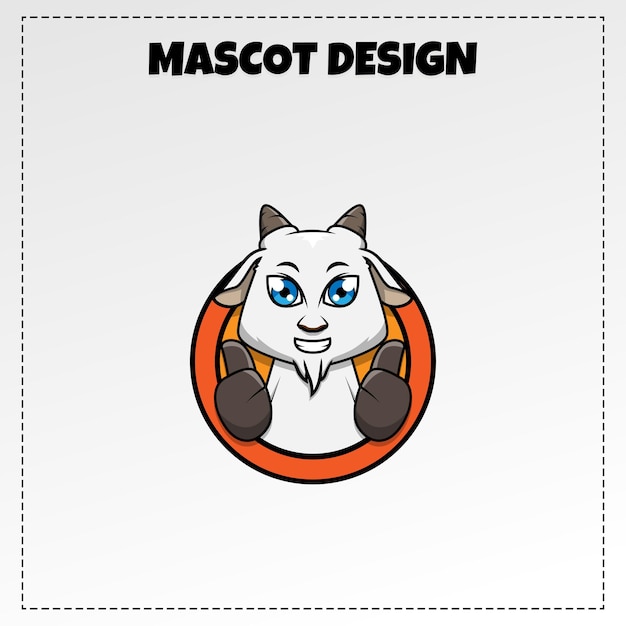 Logotipo de comida tradicional indonesia sopa de cabra mascota ilustración vector diseño