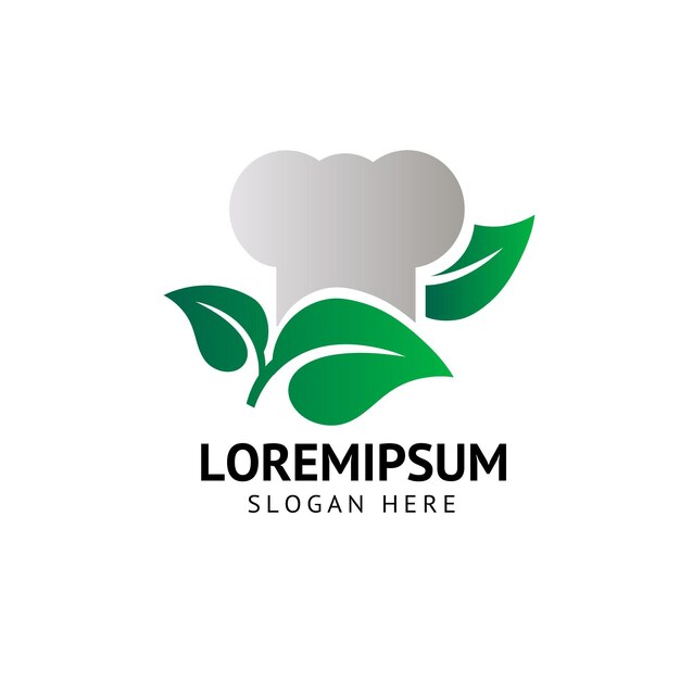 Logotipo de comida vegetariana del chef