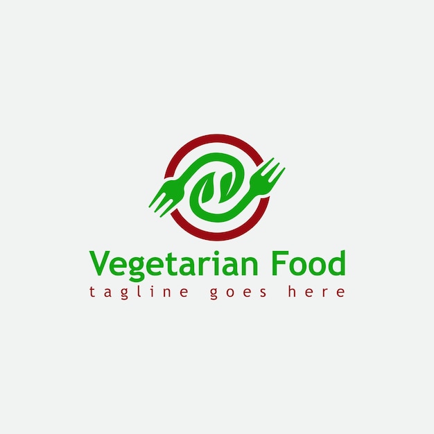Logotipo de comida vegetariana, comida sana, minimalista y diseño de logotipo empresarial en plantilla vectorial.