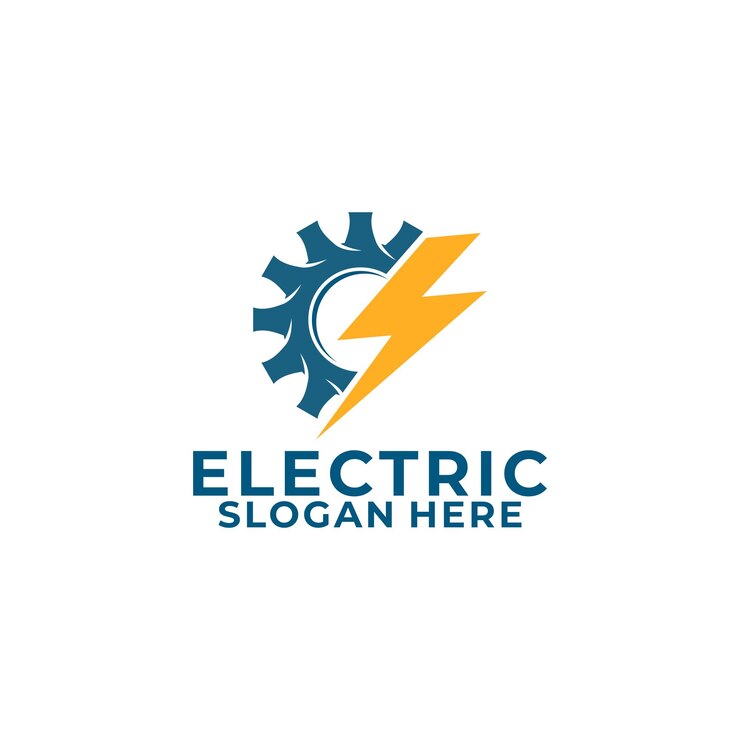 Vector logotipo de la compañía de energía electric bolt gear y thunder electric lightning bolt logotipo