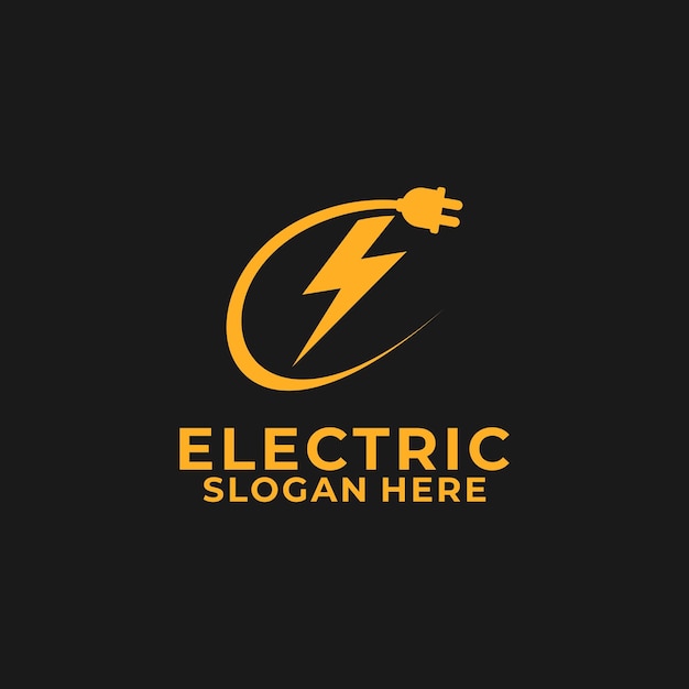 Logotipo de la compañía de energía Electric Bolt Thunder Electric Lightning Bolt
