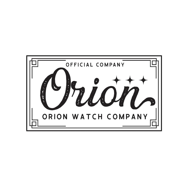Logotipo de la compañía oficial de relojes orion.