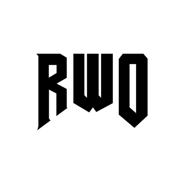 El logotipo de la compañía tecnológica RWO, una combinación de colores en blanco y negro, RWO Vector, RWO Icon, RWO Alphabet, RWO Typography.