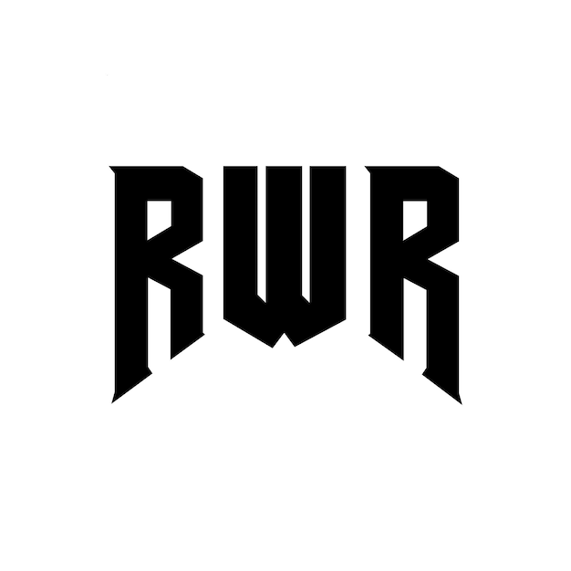 El logotipo de la compañía tecnológica RWR (Combinación de colores blanco y negro) RWR (Vector RWR) Icon RWR (Alfabeto RWR) Logotipo RWR (Tipografía RWR)