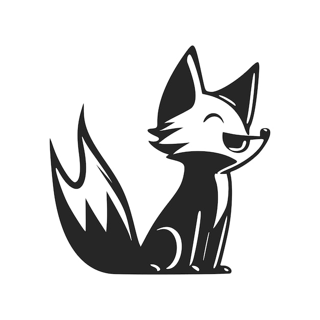 Logotipo sin complicaciones en blanco y negro con un adorable pony alegre