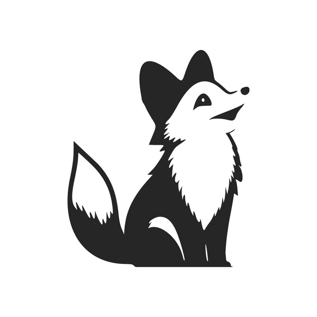 Logotipo sin complicaciones en blanco y negro con atractivo pony alegre