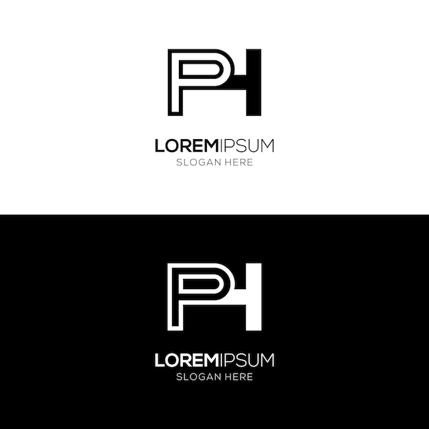 Un logotipo compuesto por las letras H y P o viceversa