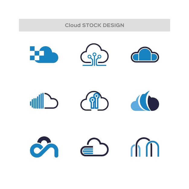 Logotipo de computación y almacenamiento en la nube