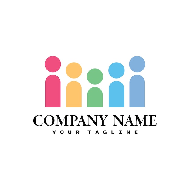 Logotipo de la comunidad, equipo de trabajo, logotipo de vector de negocio y familia de grupo de diseño