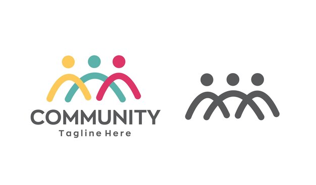 Logotipo de la comunidad Icon Logotipo humano de la comunidad Abstracto Logotipo de apoyo de la gente de la comunidad