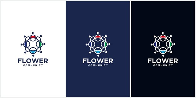 logotipo de la comunidad con personas de color en forma circular logotipo de trabajo en equipo Logotipo de la comunidad