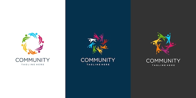 Logotipo de la comunidad con vector premium de concepto creativo