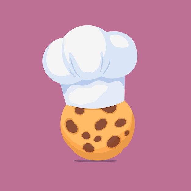 Logotipo de concept design de panadería con galleta y sombrero de chef