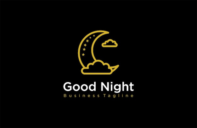 Logotipo del concepto de noche. buenas noches.