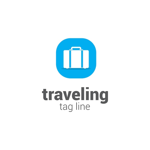 logotipo de concepto de viaje con símbolo de maleta ilustración vectorial de bolsa