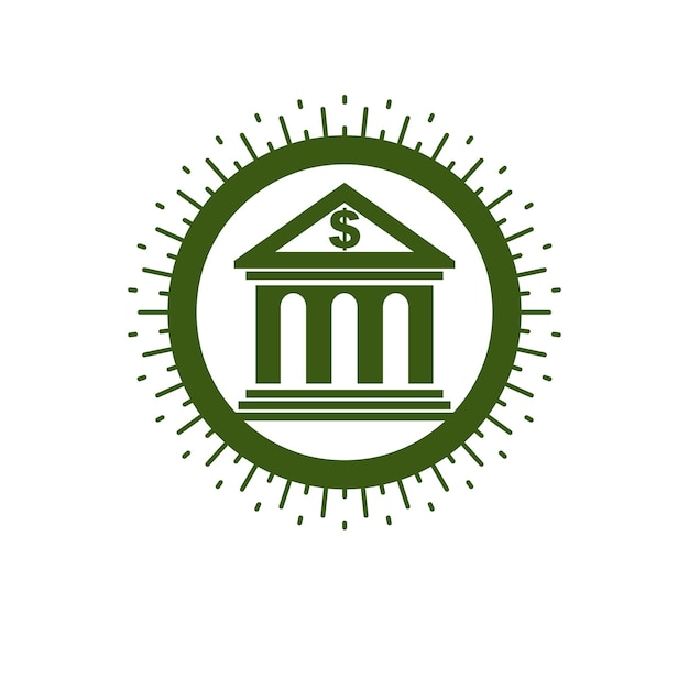 Logotipo conceptual bancario, símbolo vectorial único. Sistema bancario.