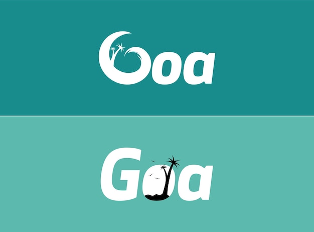 Logotipo conceptual de la ciudad de Goa Logotipo vectorial