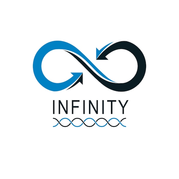 Logotipo conceptual Infinity Loop, signo especial vectorial.