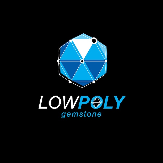 Logotipo conceptual de tecnología. Forma abstracta tecnológica, figura poligonal vectorial.