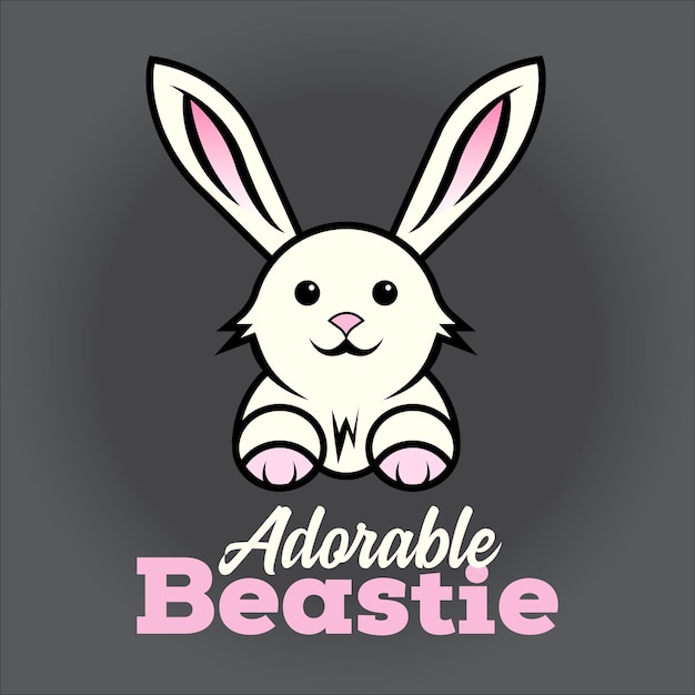 El logotipo del conejo adorable de Beastie Cute