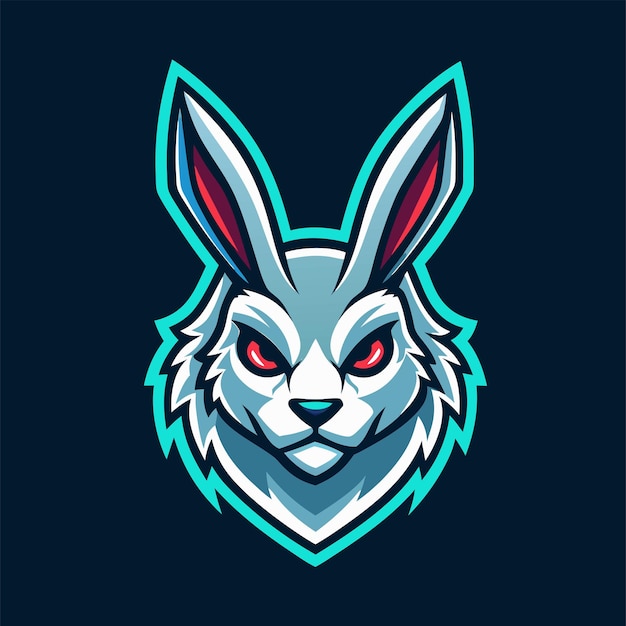 un logotipo para un conejo con un fondo azul