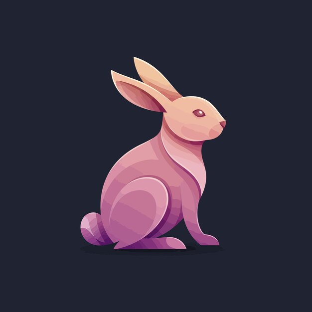 El logotipo del conejo rosado gradiente