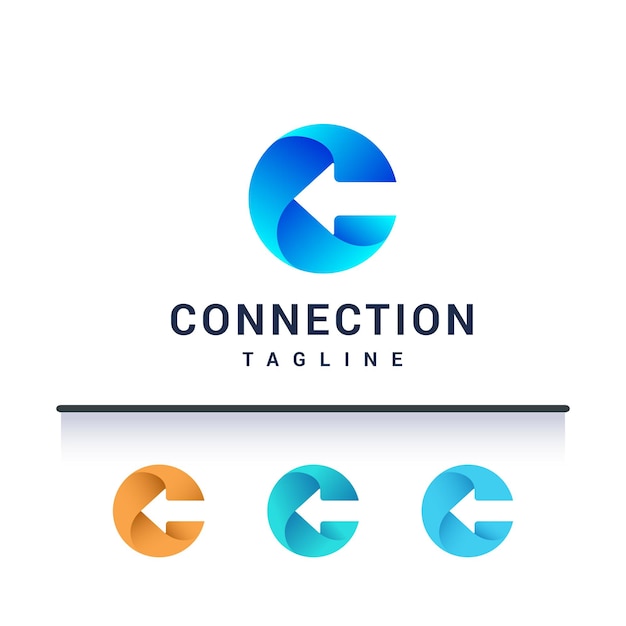 Logotipo de conexión directa letra C
