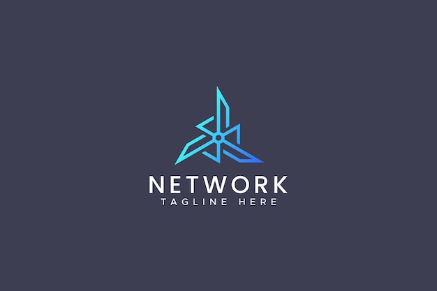 Logotipo de conexión de edificio de desarrollador de comunicación global empresarial de red central
