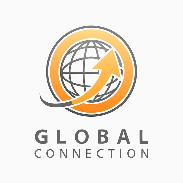Logotipo de conexión global que muestra el alcance mundial