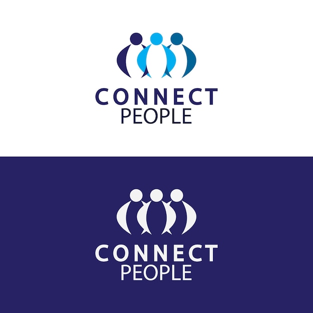 Logotipo de conexión de plantilla de diseño de logotipo de people connect para empresas