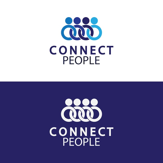 Logotipo de conexión de plantilla de diseño de logotipo de People Connect para empresas