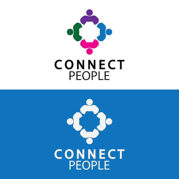 Logotipo de conexión de plantilla de diseño de logotipo de People Connect para empresas