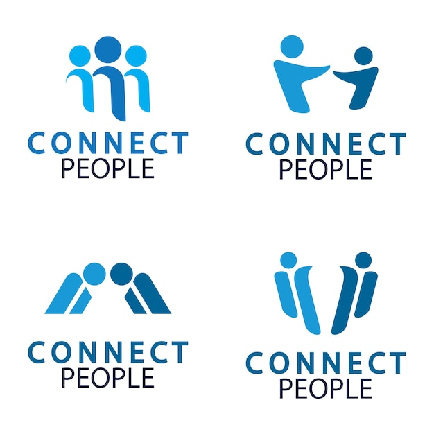 Logotipo de conexión de plantilla de diseño de logotipo de People Connect para empresas