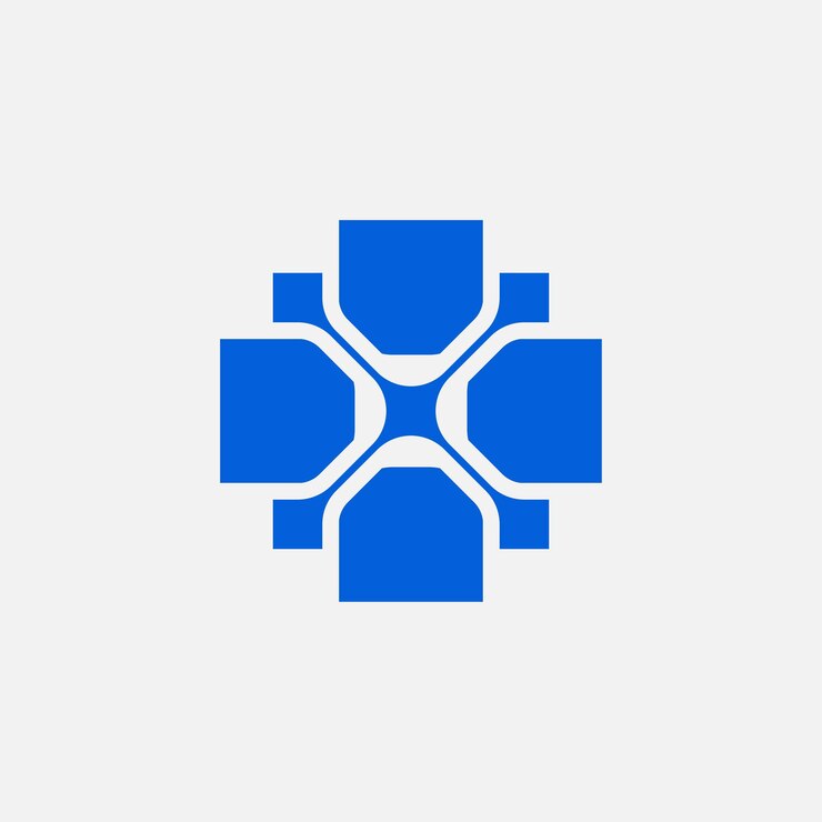Vector logotipo de conexión de red de símbolo de cruz médica