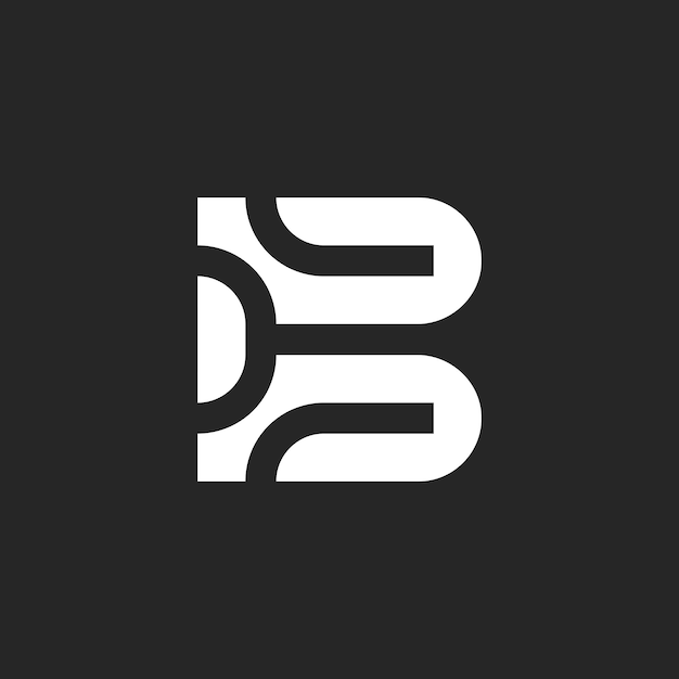 logotipo de conexión de tecnología de red de letra inicial moderna B