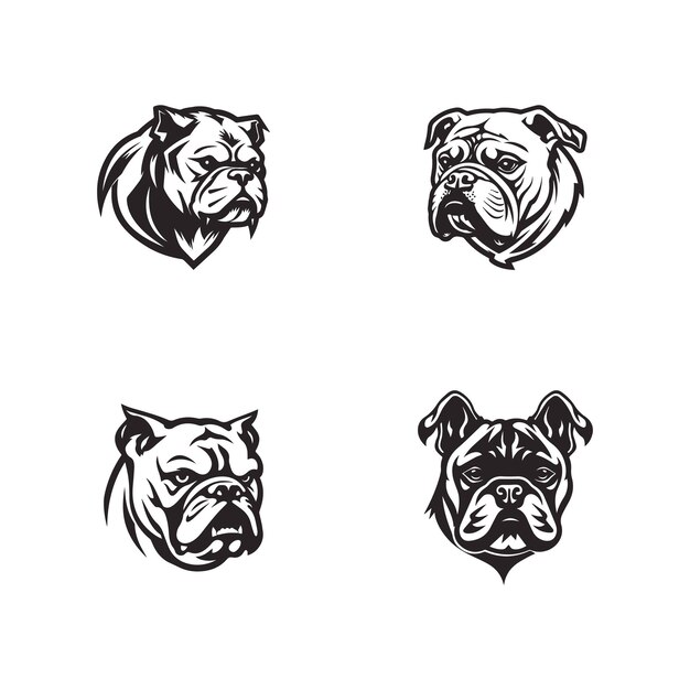 Vector logotipo de conjunto de iconos de perro toro